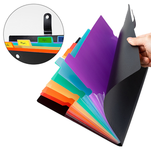 Thời trang 7-Pocket PP nhựa cầu vồng mở rộng thư mục tập tin nút mở rộng tập tin chất kết dính ví cho nộp hồ sơ sản phẩm - Product Image 5