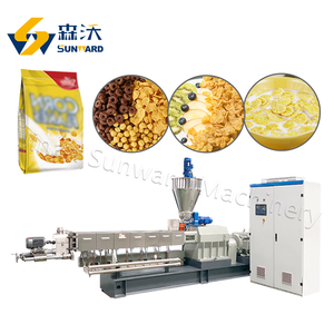 Máquina extrusora de copos de maíz de doble tornillo de capacidad media, línea automática de producción de cereales para desayuno - Product Image 1