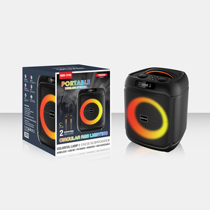 <span class=keywords><strong>8</strong></span> Polegada RGB Karaoke Speaker NDR-1745 20W Subwoofer Graves Profundos Speaker Festa Portátil com 2pcs Microfone - Product Image 5