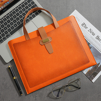 Maletín de Negocios de Cuero PU con Logotipo Personalizado, Bolsa de Mano para Archivos A4, Impermeable, para Oficina, Regalo Promocional Corporativo