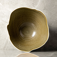 Nouveau japonais luxe Unique bol profond plats en céramique ensemble nourriture Snack riz soupe pâtes salade porcelaine bol pour Restaurant hôtel