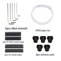 Kit d'outils pour imprimante 3D Bambu Lab A1 A1 Mini, kit d'entretien avec tube PTFE, chaussette en silicone, nettoyeur de buse, clé, tournevis