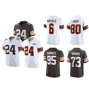 Top Embroidered American Football Jersey Cleveland #24 Nick Chubb #2 Amari Cooper #4 Deshaun Watson #80 Jarvis Landry