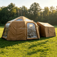 Nouvelle tente de camping gonflable automatique ronde kaki populaire pour le glamping en plein air