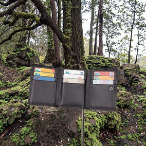 Portefeuille bifold en cuir véritable HUMERPAUL pour homme, blocage RFID pour AirTag, fenêtre d'identification en polyester, porte-cartes de crédit - Product Image 2