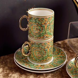 Ensemble de café en porcelaine fine de luxe vert nordique de 15 pièces pour le thé de l'après-midi, offre promotionnelle - Product Image 3