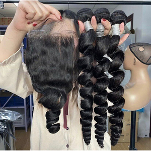 Échantillon gratuit de cheveux alignés de cuticules vierges brutes, paquets de cheveux vierges de 40 pouces, vente en <span class=keywords><strong>gros</strong></span> de vendeurs de cheveux humains vierges alignés de cuticules - Product Image 1