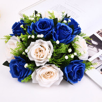 Bouquet de fleurs artificielles en fausse soie pour mariage, roses en plastique, boules de fleurs pour la décoration des centres de table de mariage
