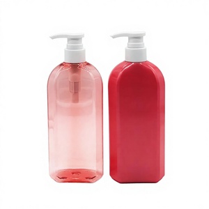 Bouteilles de lotion et de shampoing plates personnalisées en PE de 300 ml, 500 ml, 800 ml, imprimées à l'écran et estampées à l'or pour les cosmétiques - Product Image 1