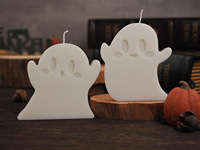 CARATTE 6pcs Halloween Fantôme Moule en Silicone pour Bougie Parfumée et Savon DIY Ciment Plâtre Décor de Vacances Moule en Résine
