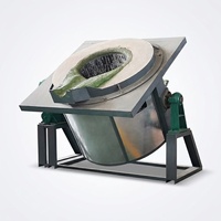 Fourneau électrique industriel MIRACLE 400 kg, fourneau de fusion à induction pour l'aluminium avec réducteur inclinable