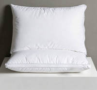 Oreiller de luxe avec garnissage en plumes, taille standard, housse en coton, à soufflets, uni, lavable, certifié OEKO-TEX, pour hôtel, maison, dos et ventre