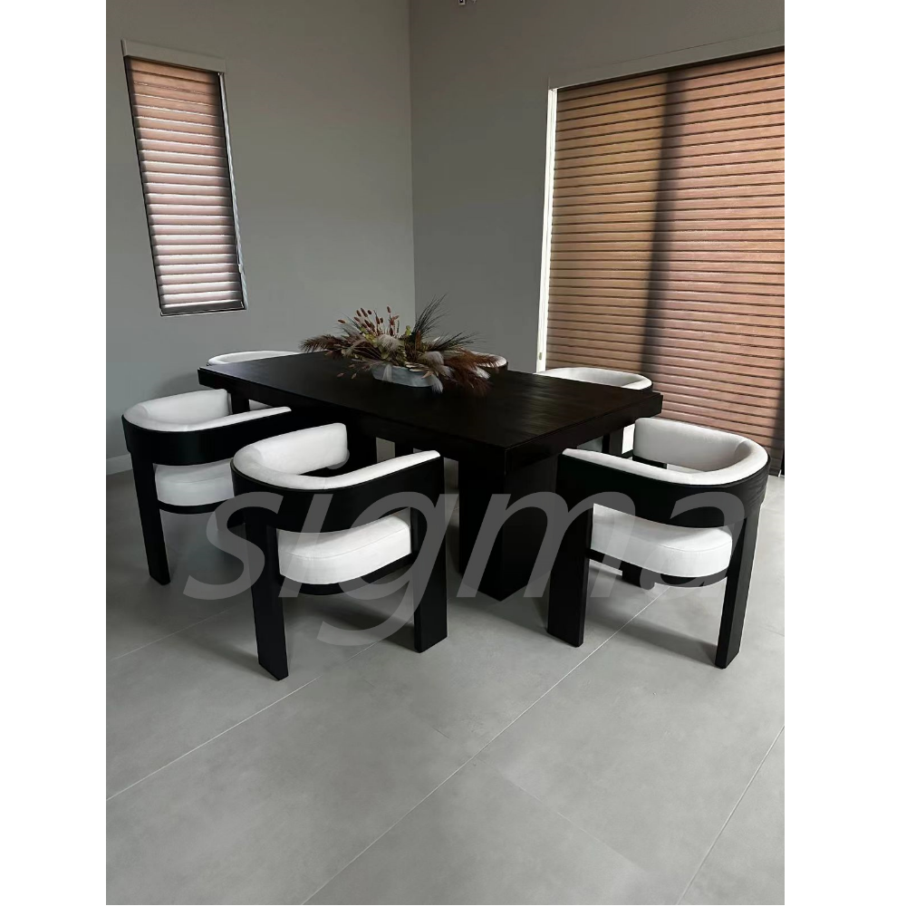 Indoor furniture kitchen restaurant customized luxury wood table and chairs dining set