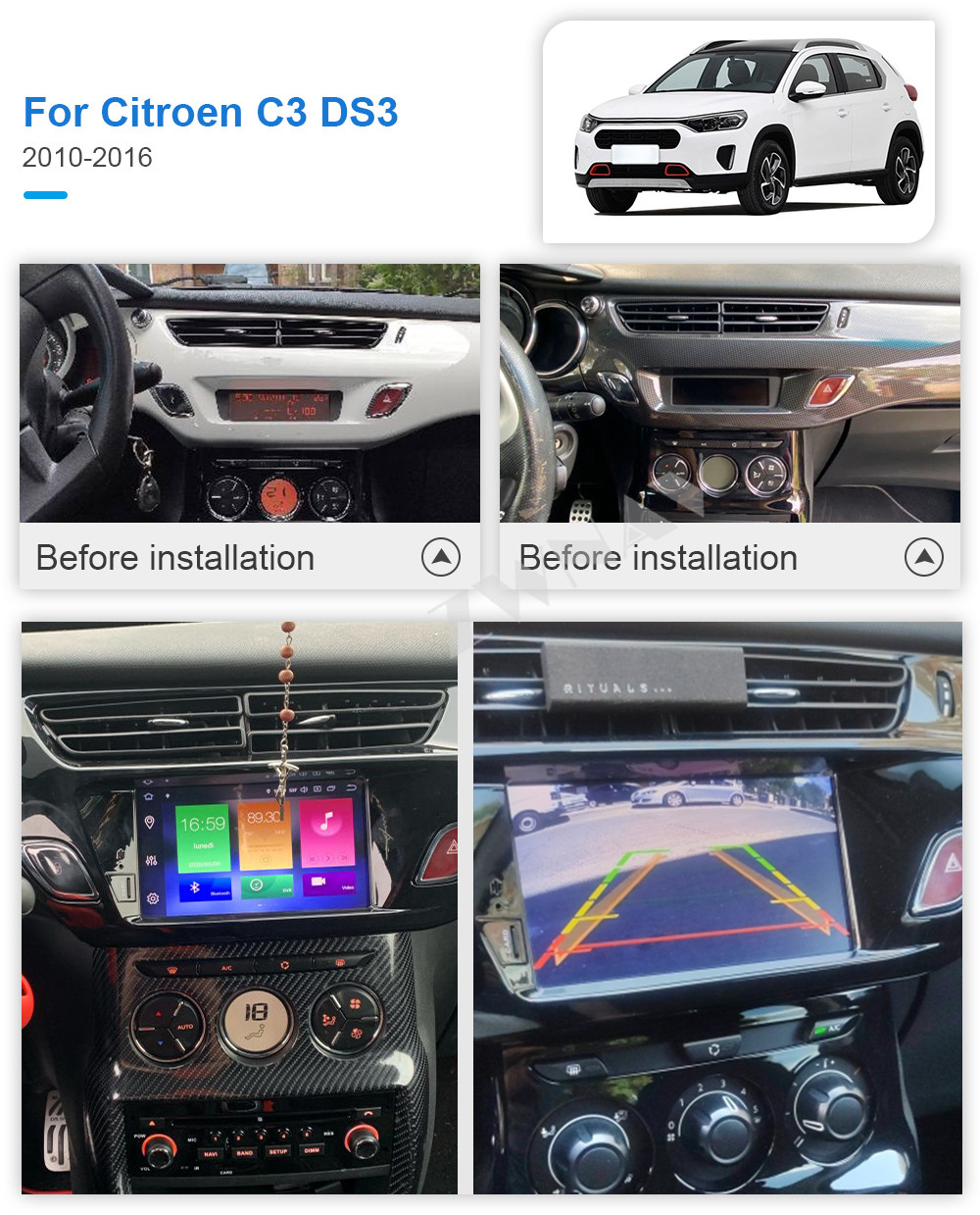 シトロエン C3 オーディオ Android 10 Player for Citroen C3 DS3 - GPS \u0026 Entertainment
