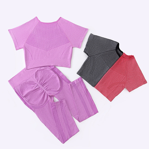 OEM/ODM tuta Yoga ad asciugatura rapida pantaloni sportivi attillati abito a maniche corte Online celebrità pesca che corre Yoga biancheria intima da donna - Product Image 4