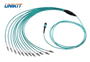 Giá Tốt Nhất MTP/MPO Để LC Fanout Cáp Quang 8/12/24 Lõi OM3 OM4 Breakout Khai Thác Cáp MPO Để LC Fiber Optic Patch Cord - Product Image 5