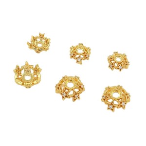 Zircon Flower Holder Star Shape <b>Copper</b> Plated Gold Silver For <b>Bracelet</b> Making DIY Jewelry Accessories - Product Image 5