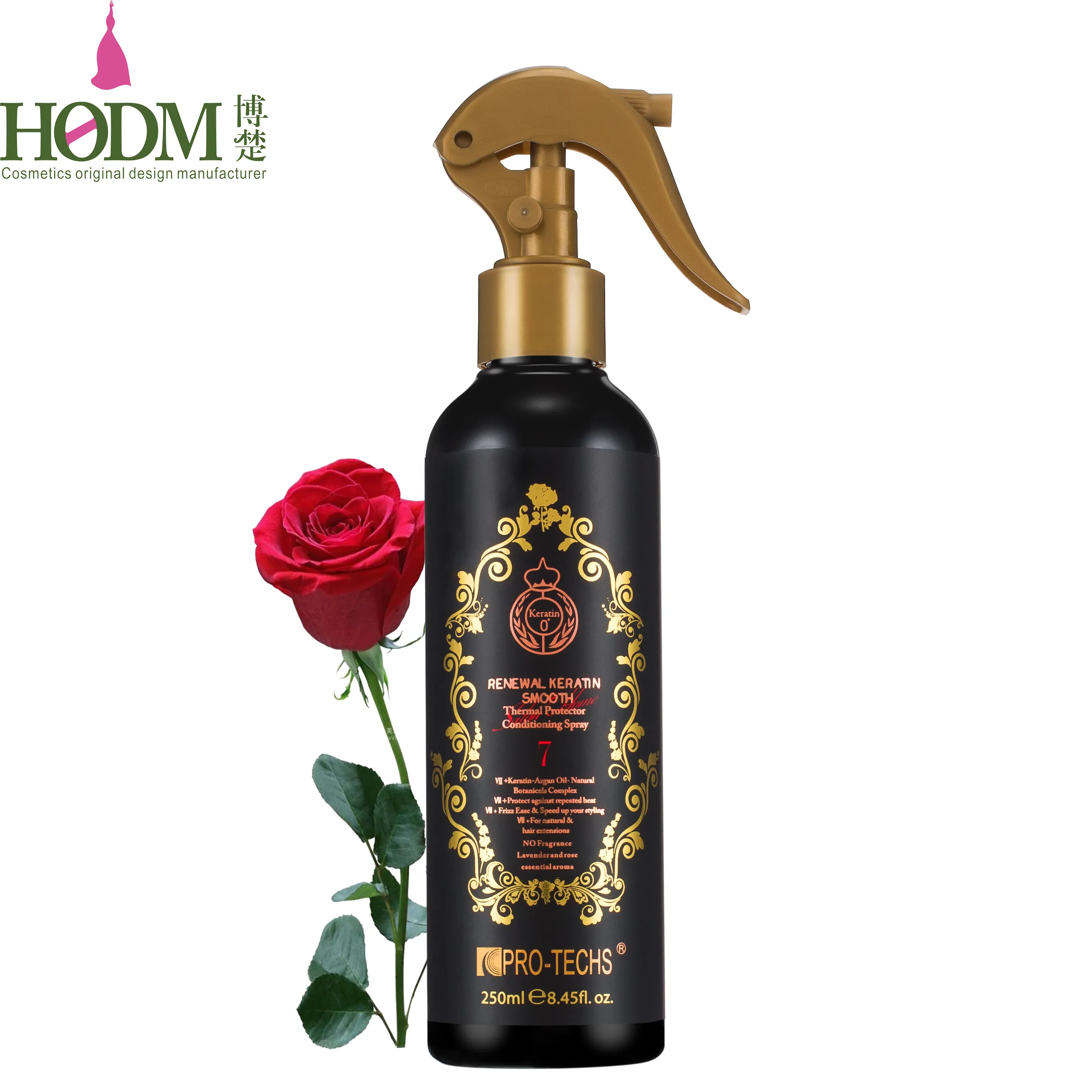 Private label 250ml heat protection argan oil hair renewal keratin smooth thermal protector conditioning spray