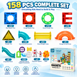 Juego de Construcción Magnético EPT con Pistas de Canicas de 158 Piezas, con Bloques de Colores, Pistas para Bolas y Torres de Castillo para Niños de 3 Años en Adelante - Product Image 2