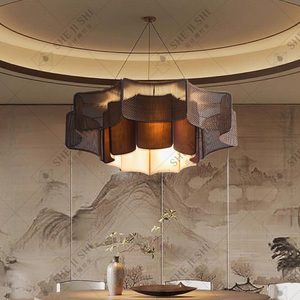 Chinese Style Chandelier Round E27 Six-Head LED <b>Light</b> For <b>Dining</b> Room Living Room Home Decor - Product Image 4