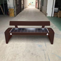 Banc d'extérieur en bois en acier inoxydable étanche, chargement USB intelligent, banc de jardin à énergie solaire pour les parcs de patio, les écoles et les hôpitaux