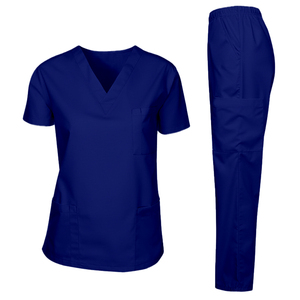 Conjunto de Uniforme Médico Premium Color Marrón, Top con Cuello en V y Pantalones de Pierna Recta con Cintura Ajustable, Tela Resistente y Fácil de Lavar, Comodidad Profesional - Product Image 3