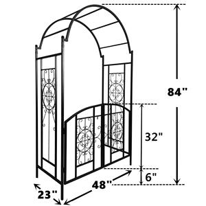 <strong>Garden</strong> <strong>Arches</strong> <strong>with</strong> <strong>Gate</strong> <strong>Garden</strong> Arbor Trellis Archway for Climbing Plants Roses Vines Support Rack for Outdoor <strong>Garden</strong> Lawn - Product Image 2