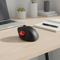 Ratón óptico con bola de seguimiento inalámbrico USB, personalizable con logotipo, OMR990, recargable, ergonómico con control