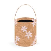 Sacs à bonbons en toile imprimés sur mesure, motif tropical Frangipani, impression sans couture, fermeture ouverte, imperméables/résistants aux taches, doublure noire