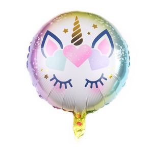 18Inch Unicorn Foil <b>Balloon</b> <b>Round</b> Shape Happy Birthday Helium Aluminum for <b>Balloons</b> Wholesale - Product Image 6
