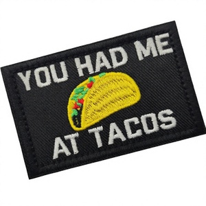 YOU <b>HAD</b> ME TACOS Tactical Embroidery Canvas Eco-Friendly Funny Tacos Pattern Patch for Hat & Coat Outdoor Use - Product Image 3