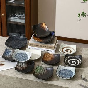 Japanese Restaurant Sushi <b>Plate</b> <b>Black</b> White Porcelain Rectangle Glazed Microwave Safe Appetizer <b>Plate</b> Sashimi Tray Kitchen Dish - Product Image 1