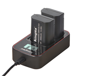 แบตเตอรี่ลิเธียมแบบชาร์จไฟได้ Kingma DMW-BLK22 (แพ็คคู่) และเครื่องชาร์จแบบจอ LCD คู่ Type-C สำหรับ Lumix <span class=keywords><strong>S5</strong></span> - Product Image 2