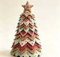 Kit de bricolage pour sapin de Noël fait main, kit de couture pour la décoration de la maison pendant les fêtes, ensemble de fabrication de sapin de Noël pour travaux d'aiguille