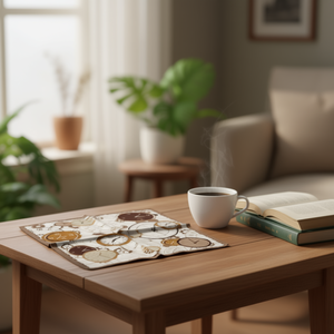 Fazzoletto Quadrato con Motivo Orologio 70x70cm, Accessorio Moda Vintage - Product Image 2