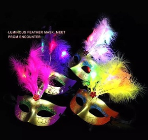 Wholesale Luminous <strong>Mask</strong> Feather Led Light Up Glitter Eye <strong>Mask</strong> For Dance Party Props Cosplay <strong>Mask</strong> - Product Image 2