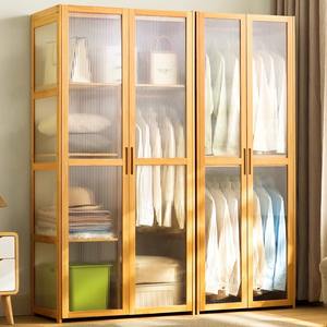 Armadio Moderno Economico in Bambù per Camera da Letto, Design Minimalista, Area Appendiabiti Semplice, Essenziale per Appartamenti in Affitto - Product Image 2