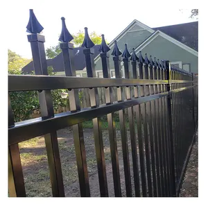 Customize Size 6ft High Wrought Iron Fence Panels Galvanised Steel Fencing Mild Steel Fence