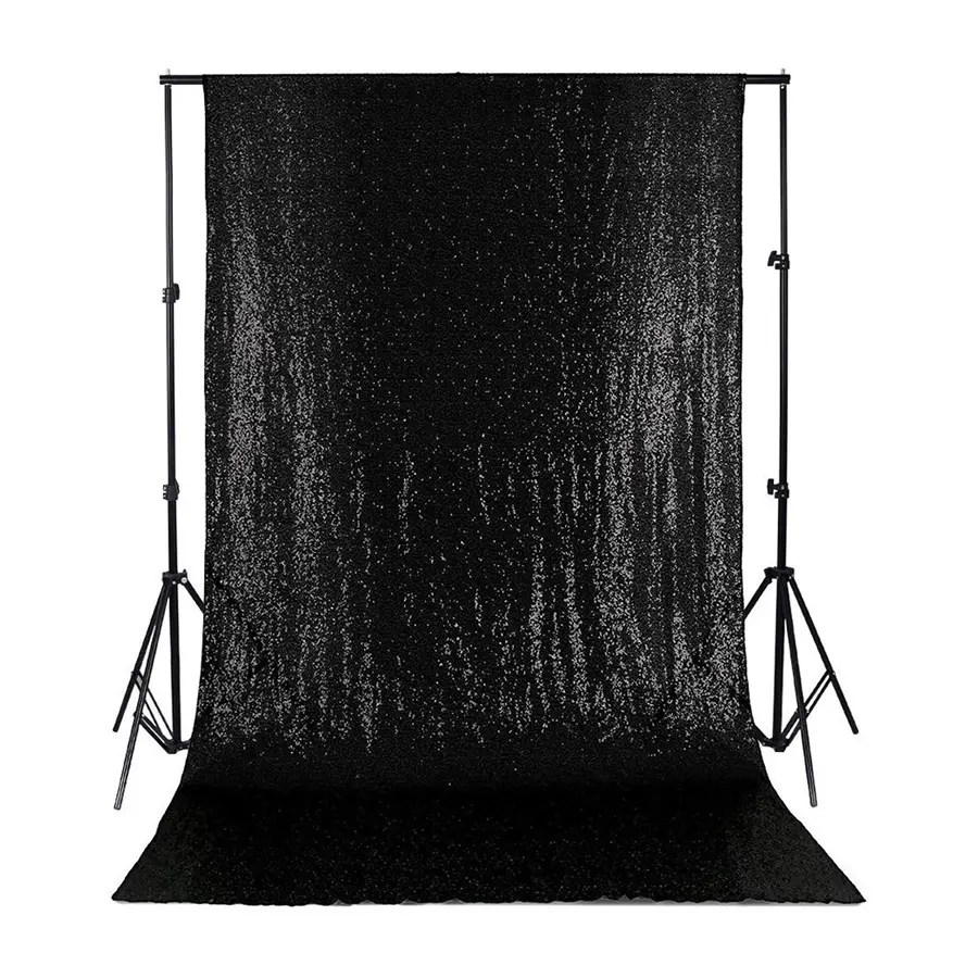 Wedding Party Decoration Glitter Backdrop Sequin Curtain Event Black Backdrop Curtains