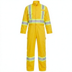 Combinaison de sécurité haute visibilité, vêtements de travail avec bandes réfléchissantes, jaune, tenue de travail de protection industrielle, manches longues, vêtements de chantier - Product Image 5