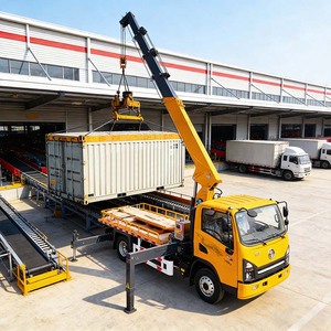 יצרן מנופים ניידים טלסקופיים למשאיות, מנוף הידראולי ישר המותקן על משאית, 5-12 טון - Product Image 1