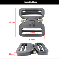 Boucle de Sangle de Sac à Dos en Métal à Libération Rapide Réglable 39mm, Quincaillerie de Boucle Tactique à Libération Rapide 45mm avec Logo Personnalisé