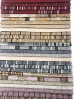 Tissu aspect lin à petits motifs écossais coordonnés, avec support adhésif, en jacquard Dobby teint en fil, pour tapisserie de canapé, faible MOQ