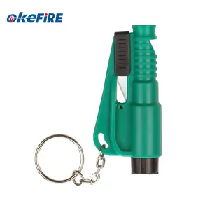 Okefire 3-in-1 Mini Kit di emergenza martello di sicurezza cintura di sicurezza taglierina auto-salvataggio fischio tutto in uno rompere martello di vetro