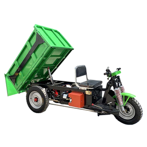 Tricycle électrique à trois roues vert avec remorque hydraulique à benne basculante, usage industriel, moteur 1500W, cadre en acier, peinture poudrée - Product Image 6