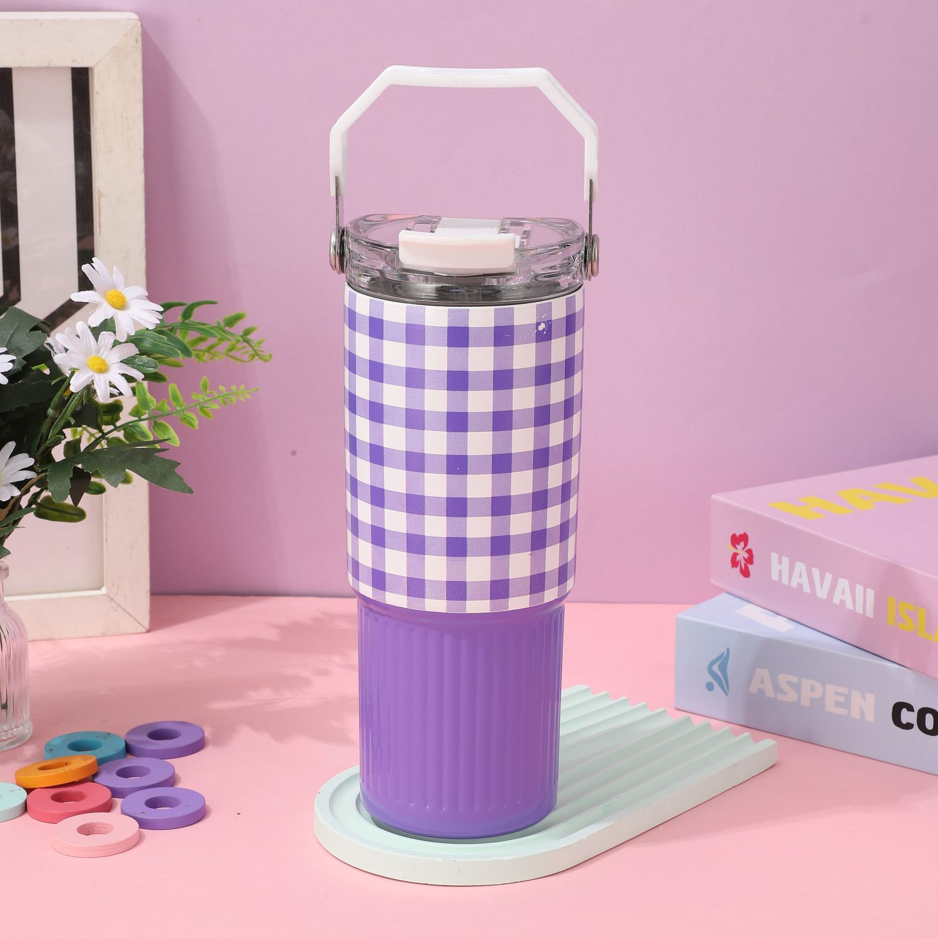 Purple and white grid