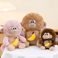 Peluche créative singe banane, jouet apaisant pour garçons, anti-stress, cadeau d'anniversaire