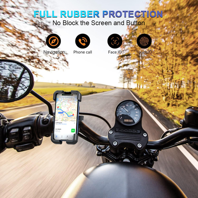 Anti-Shock Bike Handlebar Clamp Phone Holder Motorcycle Vibration Dampener Phone Mount for Dirt Bike Scooter Stroller Trolley