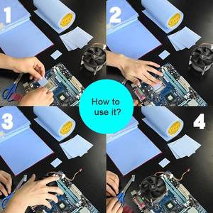12,8 W/<span class=keywords><strong>M</strong></span>-K thermische Silikon-Pad-Isolierung Silikon Wärme elektrische Kühler Material Hitze beständige thermische Pad für GPU-CPU - Product Image 6