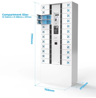 Casier de gestion d'appareils TEC à 24 baies avec accès RFID/HID, surveillance à distance et prise secteur AC avec charge Type-C PD65W